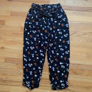 AEO Black Floral Pants